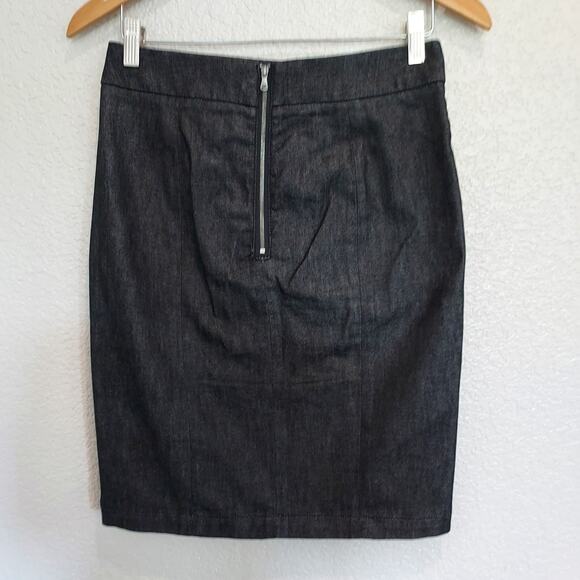 Talbots Black Denim Knee Length Skirt Size SP - Picture 5 of 9